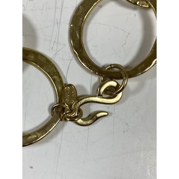 Kenneth Jay Lane (KJL) gold-tone hammered link statement necklace - Picture 5 of 5